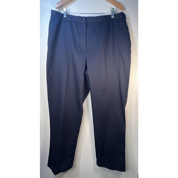 Lands' End Navy Khakis women’s 18W Fit 3 pants 38 * 30 Elastic Waist Back Pocket - Picture 1 of 9